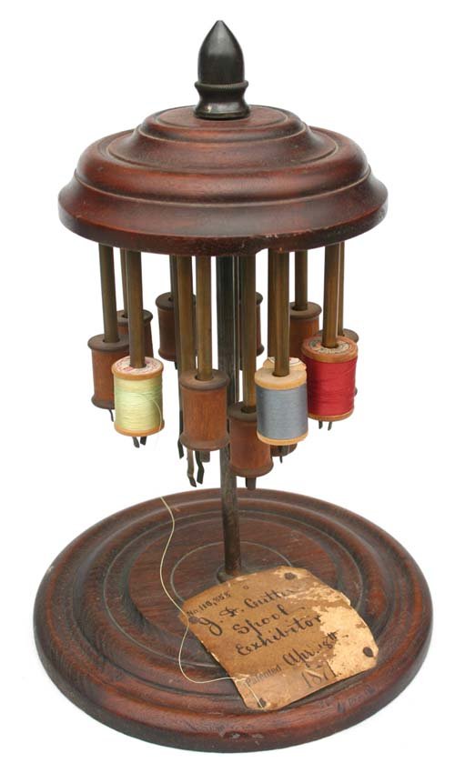 patented April 18, 1871 J.D. Cutter "Spool Exhibit: patented April 18, 1871 J.D. Cutter "Spool Exhibitor" patent model - 11 1/2" tall