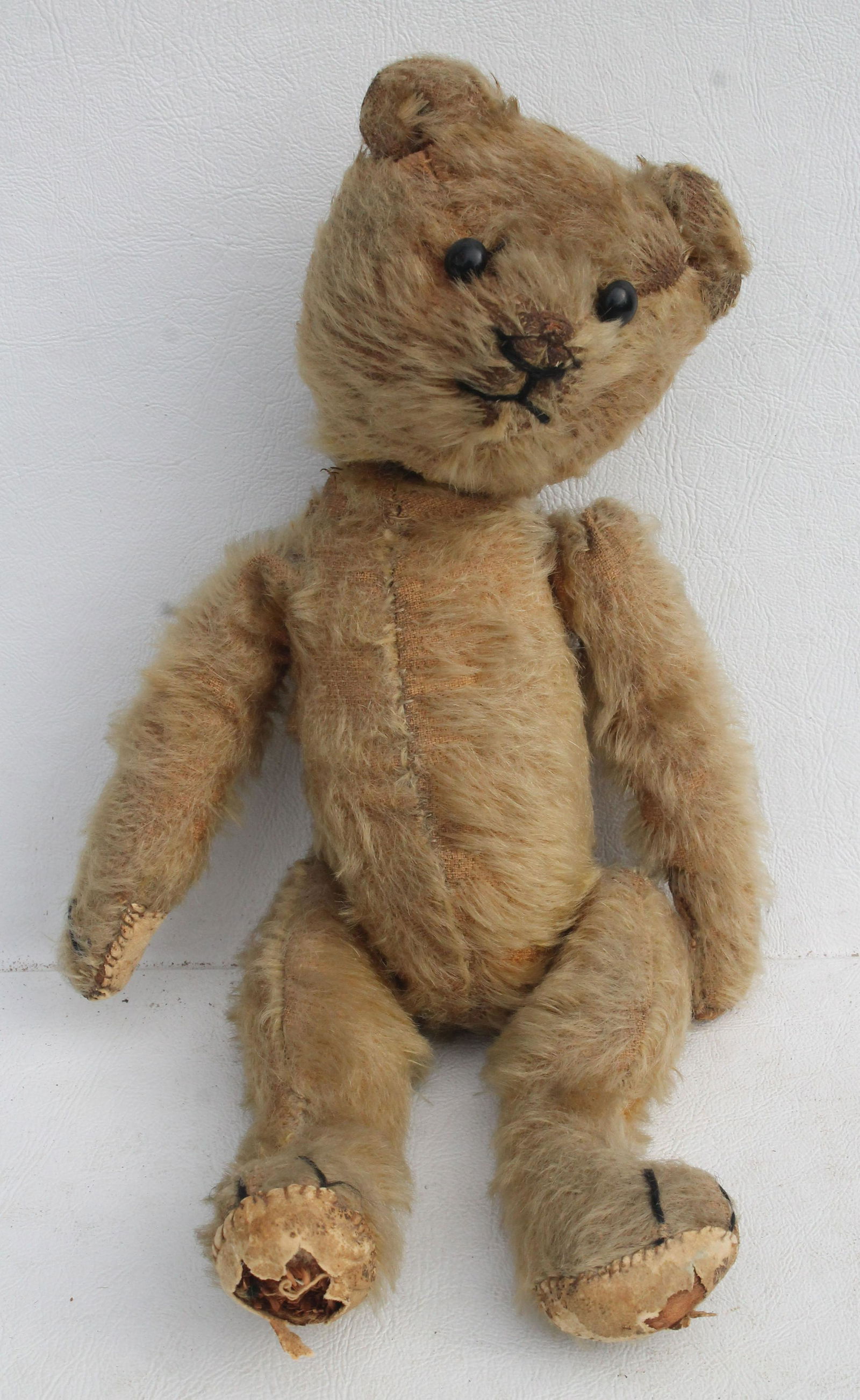 Antique mohair jointed teddy bear - 19" tall - as found (1 of 3)