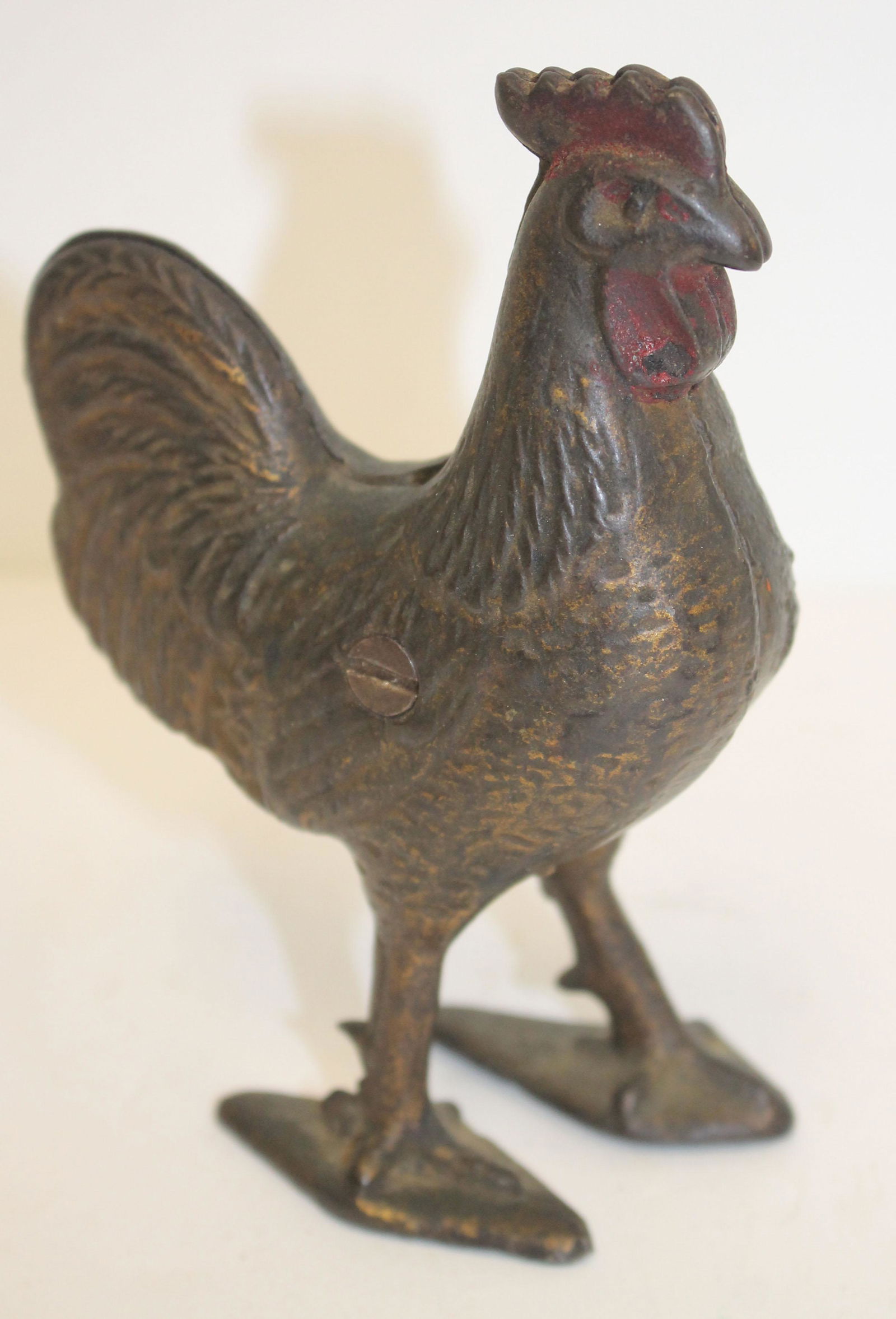 Antique cast iron rooster form still bank - 5" tall (1 of 3)