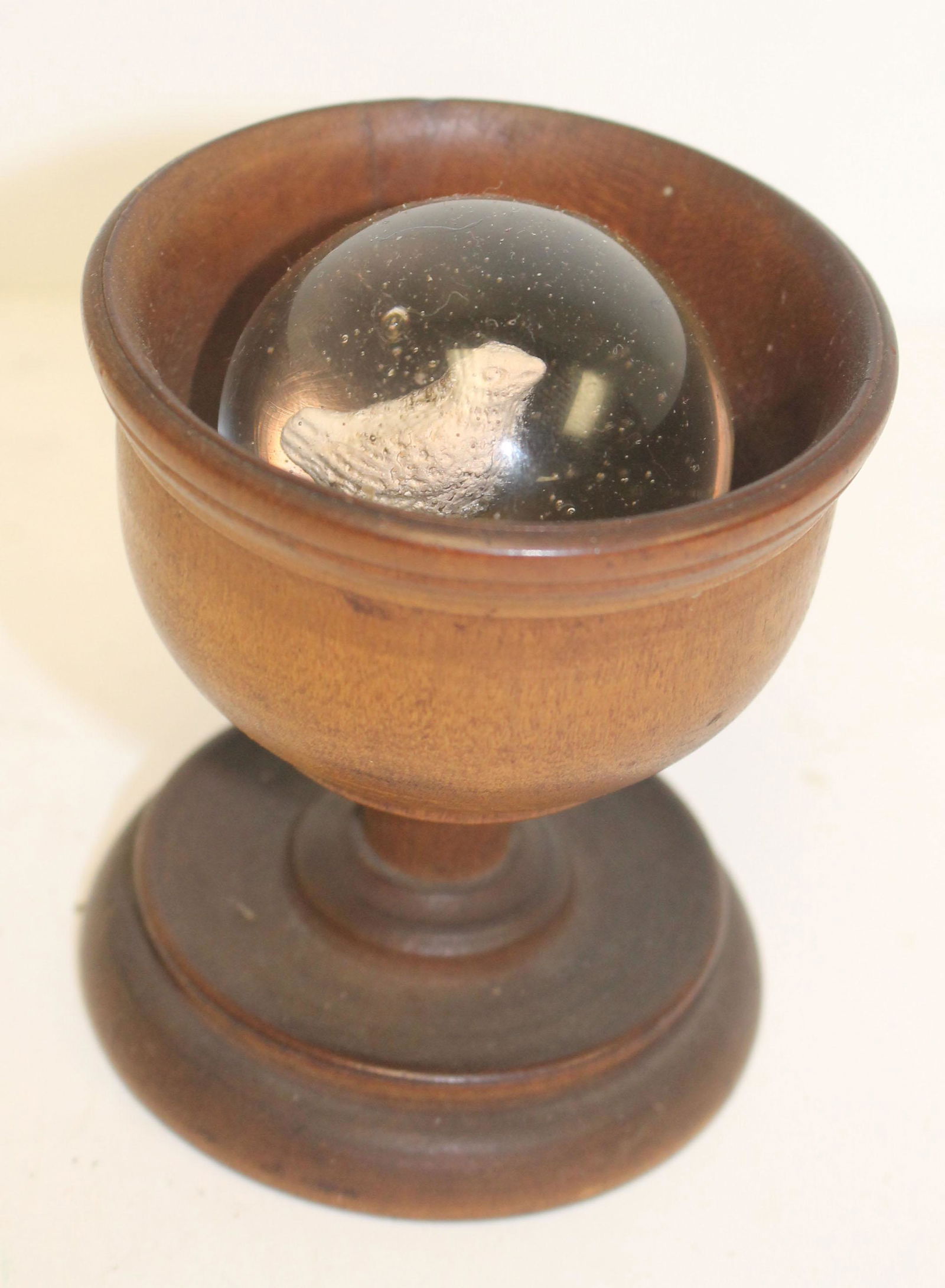 Antique sulfide 2" marble w bird interior - sitting in (1 of 5)
