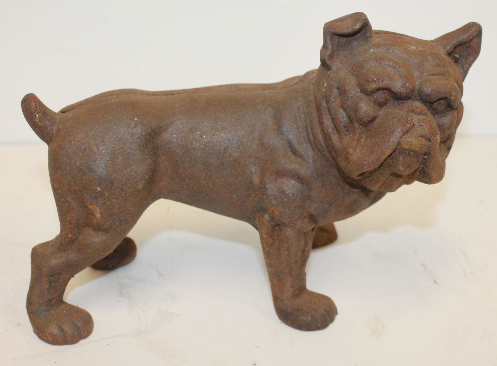 Antique cast iron bull dog doorstop - 8 1/2" long (1 of 3)