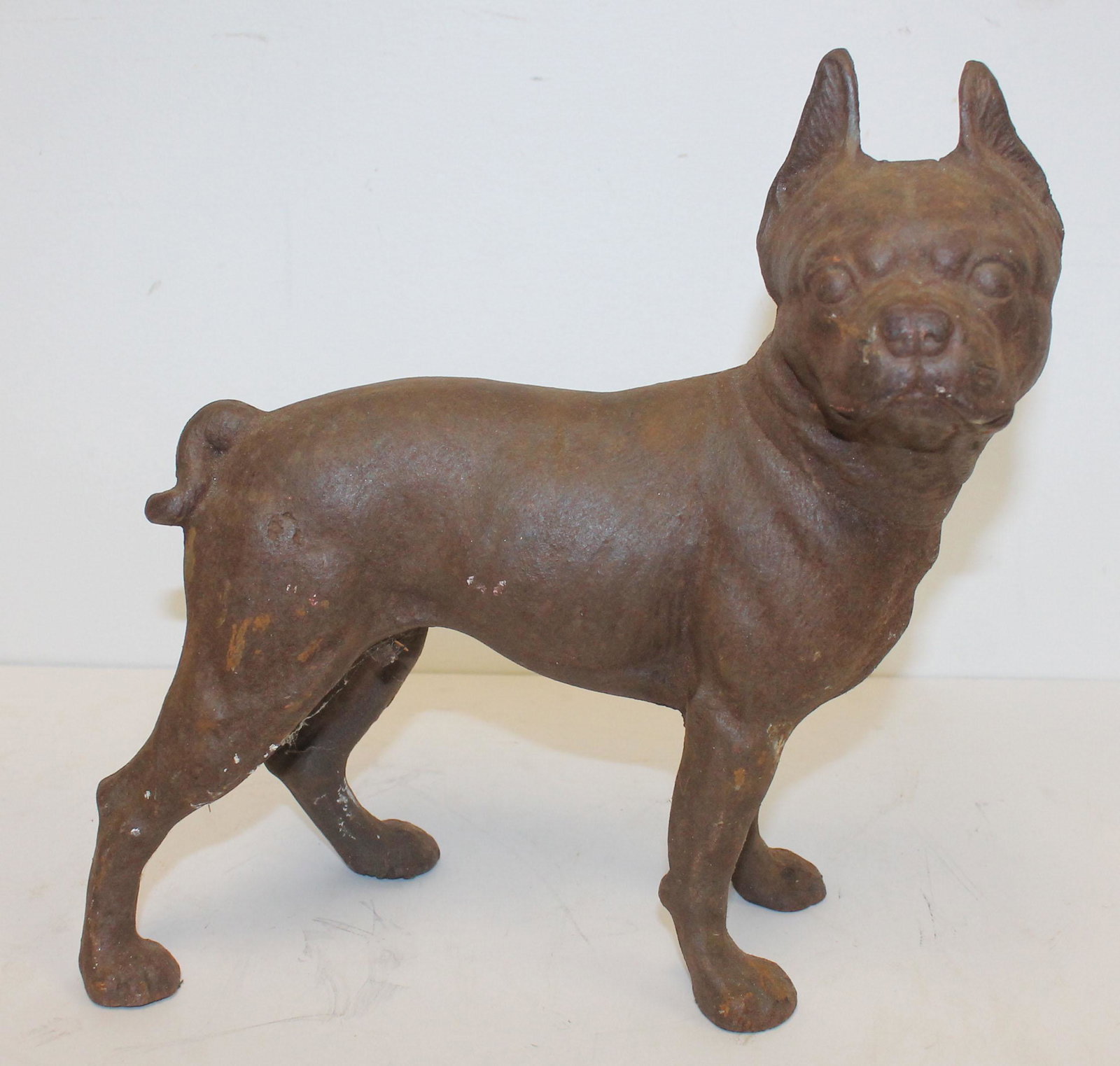 Antique cast iron terrier dog doorstop - 10 1/2" long: Antique cast iron terrier dog doorstop - 10 1/2" long