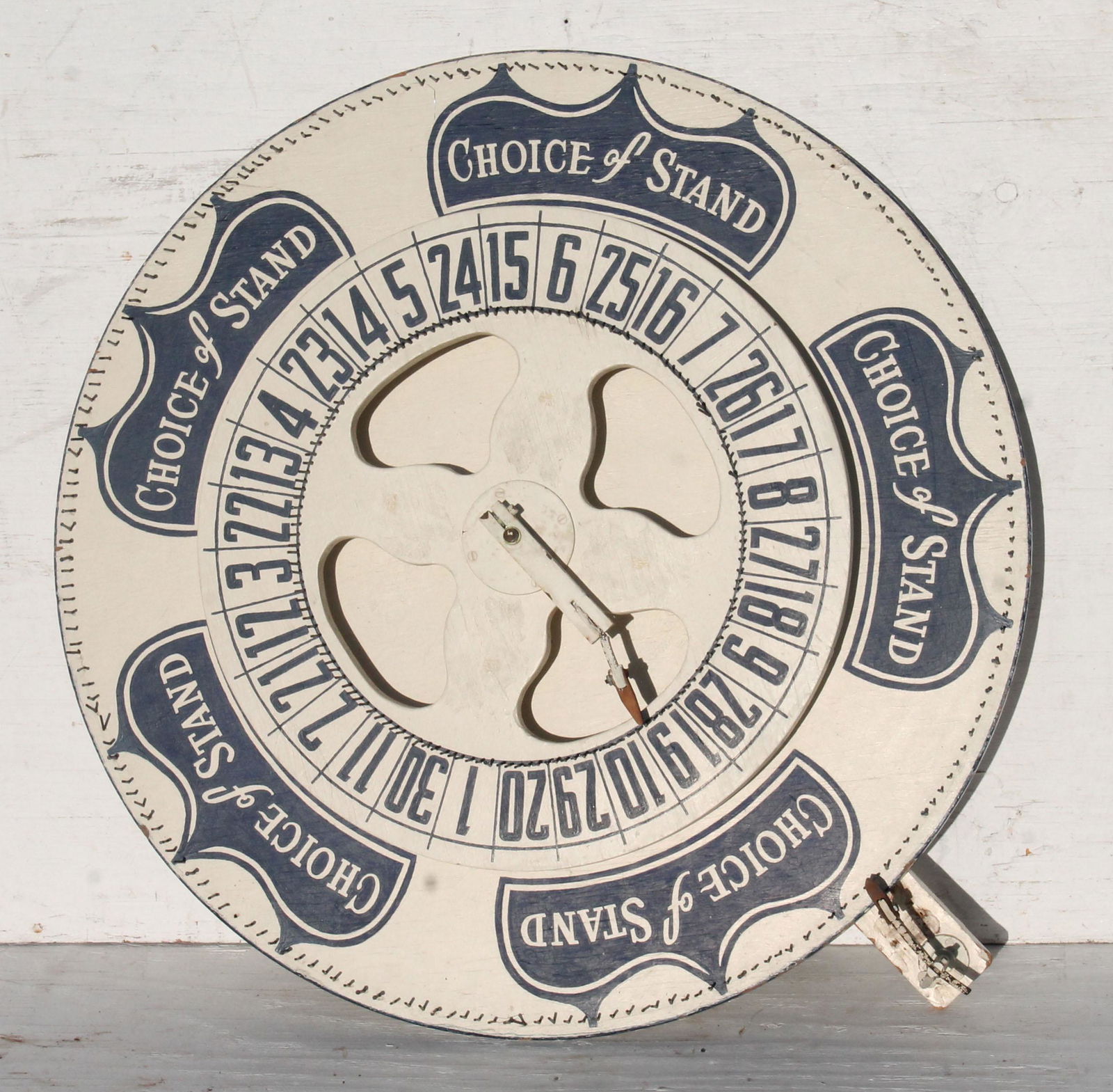 Vintage painted blue & white double game wheel - approx (1 of 5)