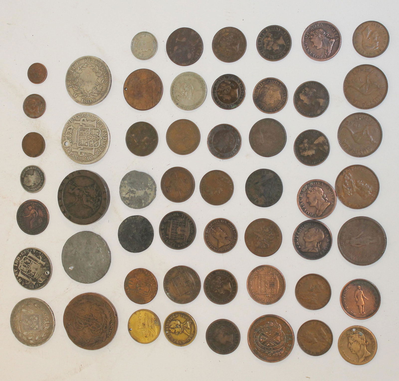 Coin collection of antique Foreign coins incl russian, (1 of 16)