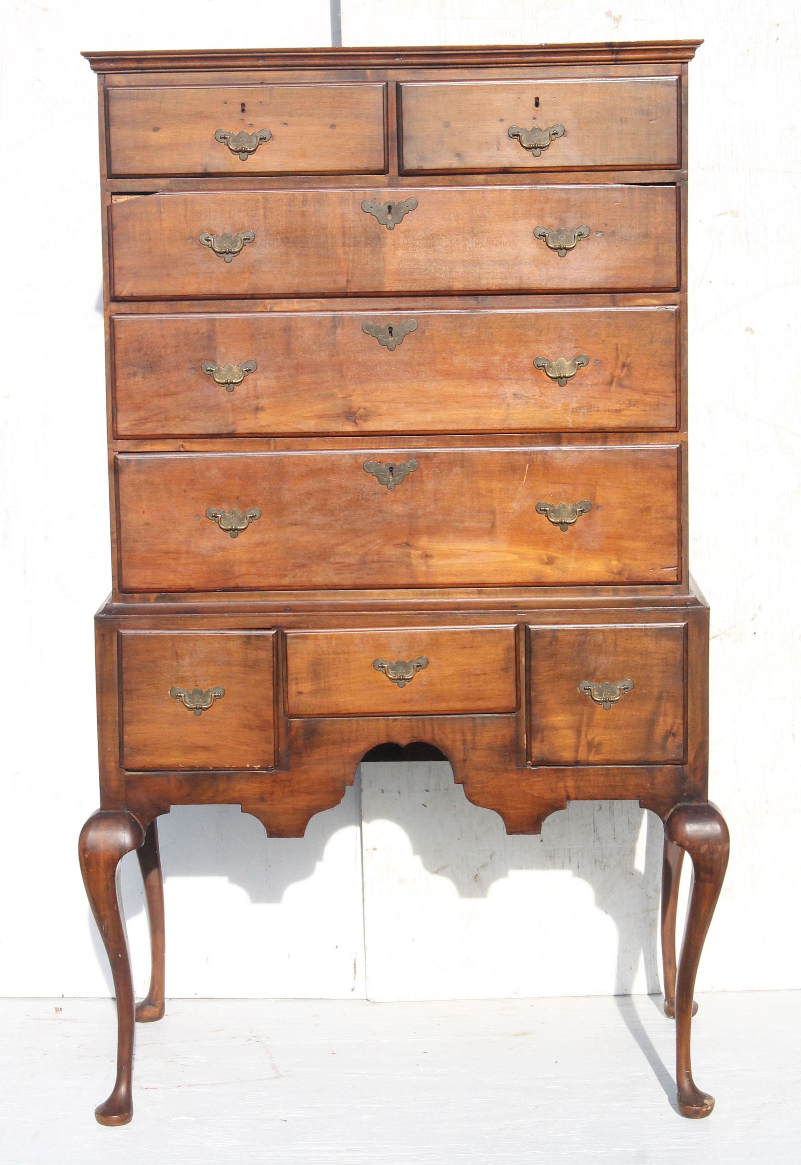 18thC QA highboy in nice diminutive size - as found w (1 of 9)