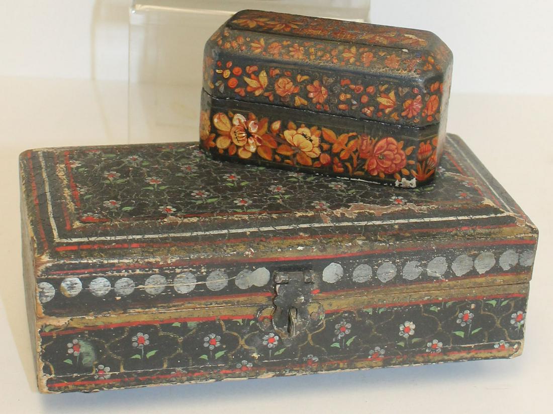 2 vintage paint dec jewelry boxes - 7"x3 1/2"x2 1/2" (1 of 9)