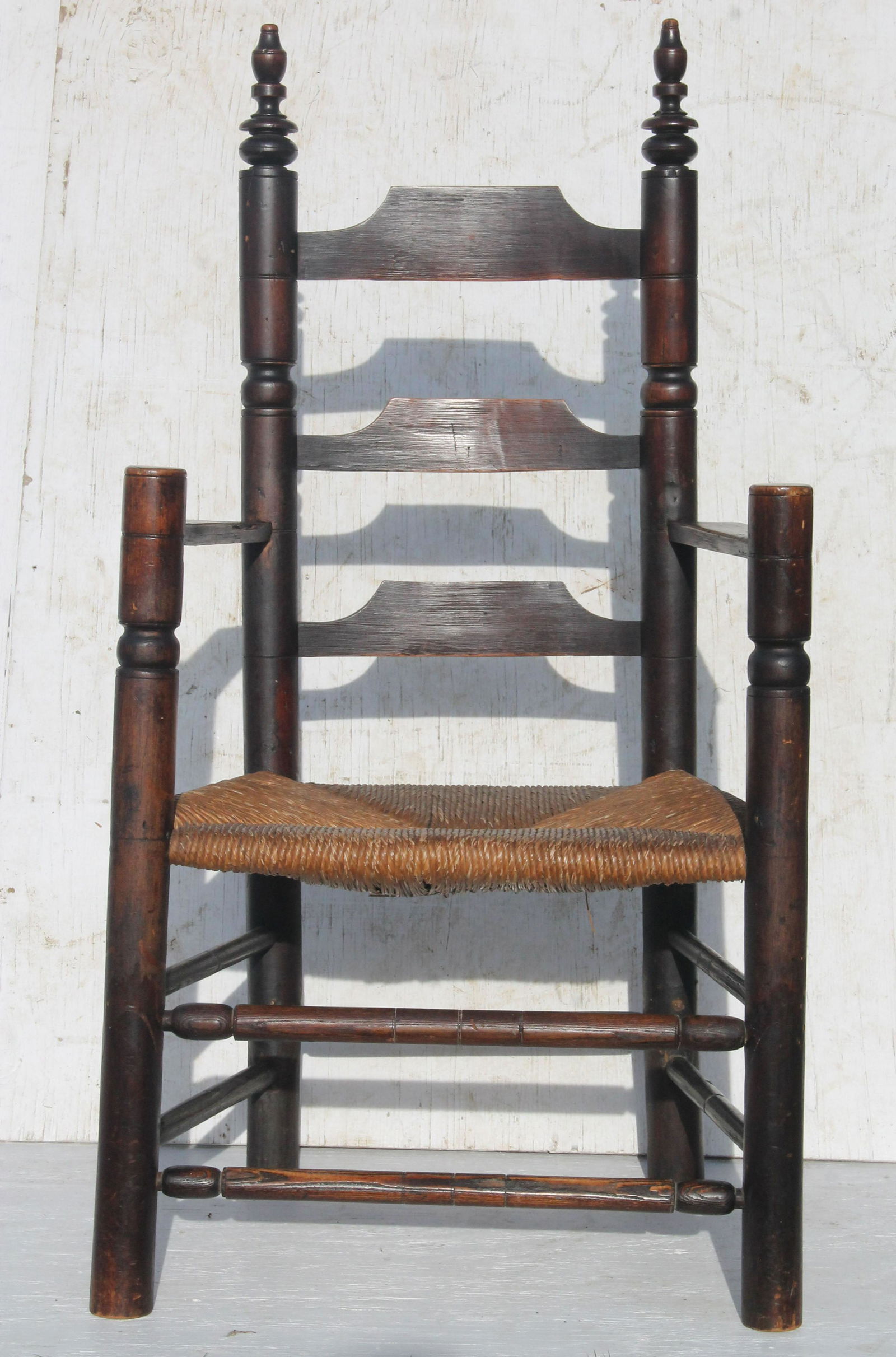 ca 1680 New England turned ash & maple armchair in old (1 of 7)
