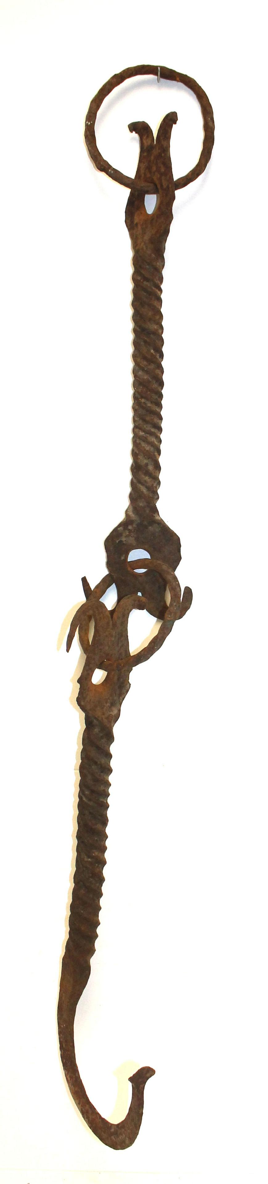 Antique large hand forged twisted heavy wrought iron (1 of 5)