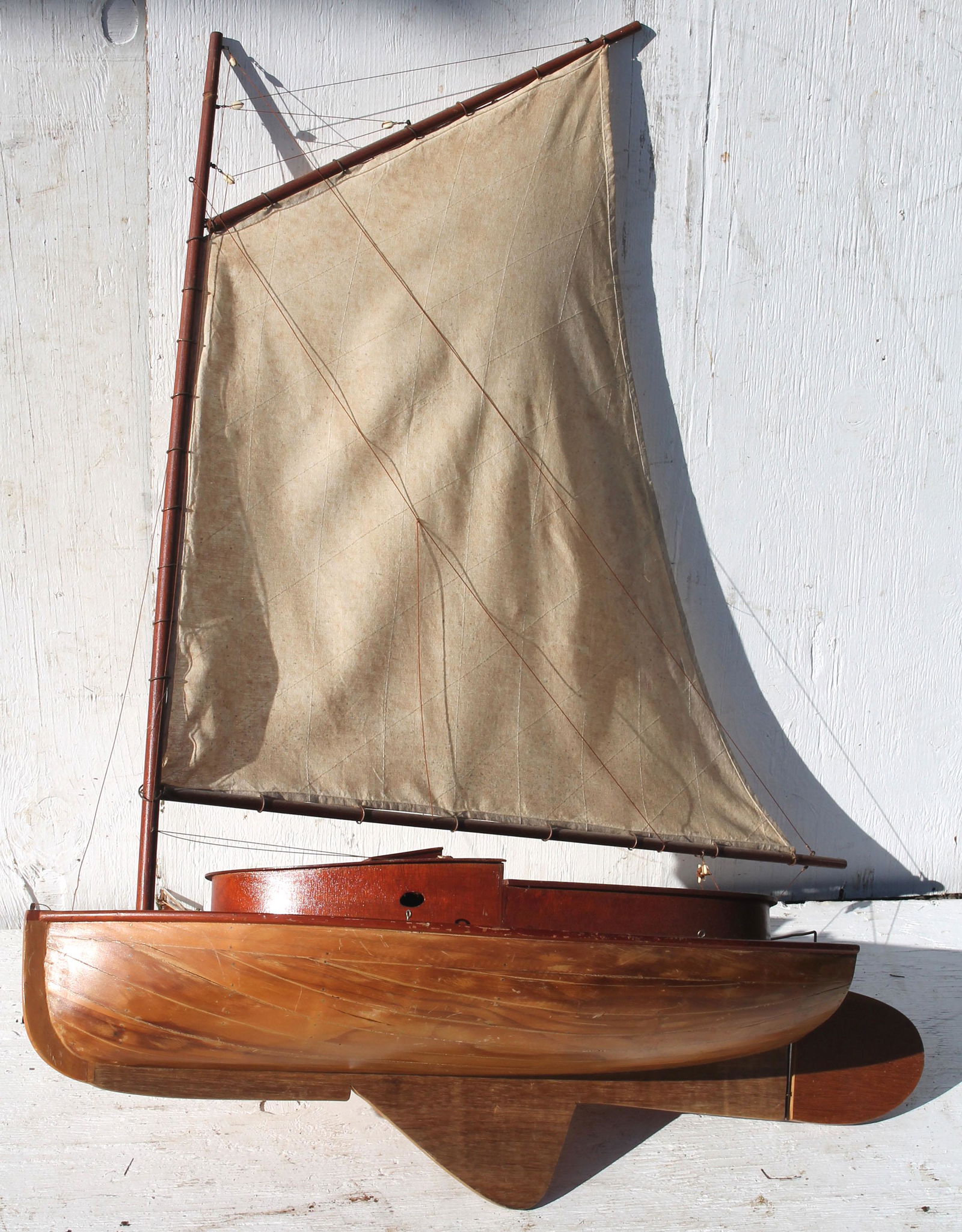 large antique pond boat - 33" long x 44" tall (1 of 5)