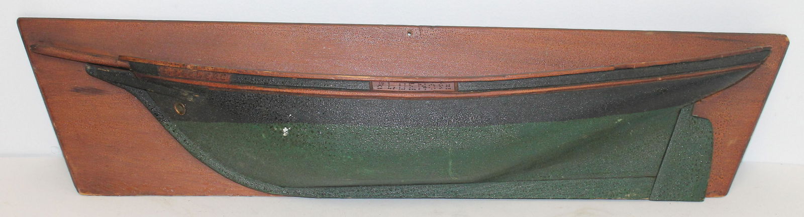 Antique "The Blue Nose" half hull - Eug Leclerc Quebec: Antique "The Blue Nose" half hull - Eug Leclerc Quebec maker - 24 1/2" long