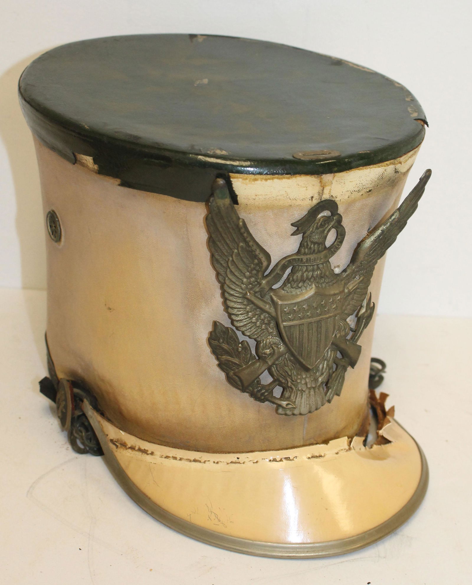 Antique military cadet marching hat w E. Pluribus (1 of 4)