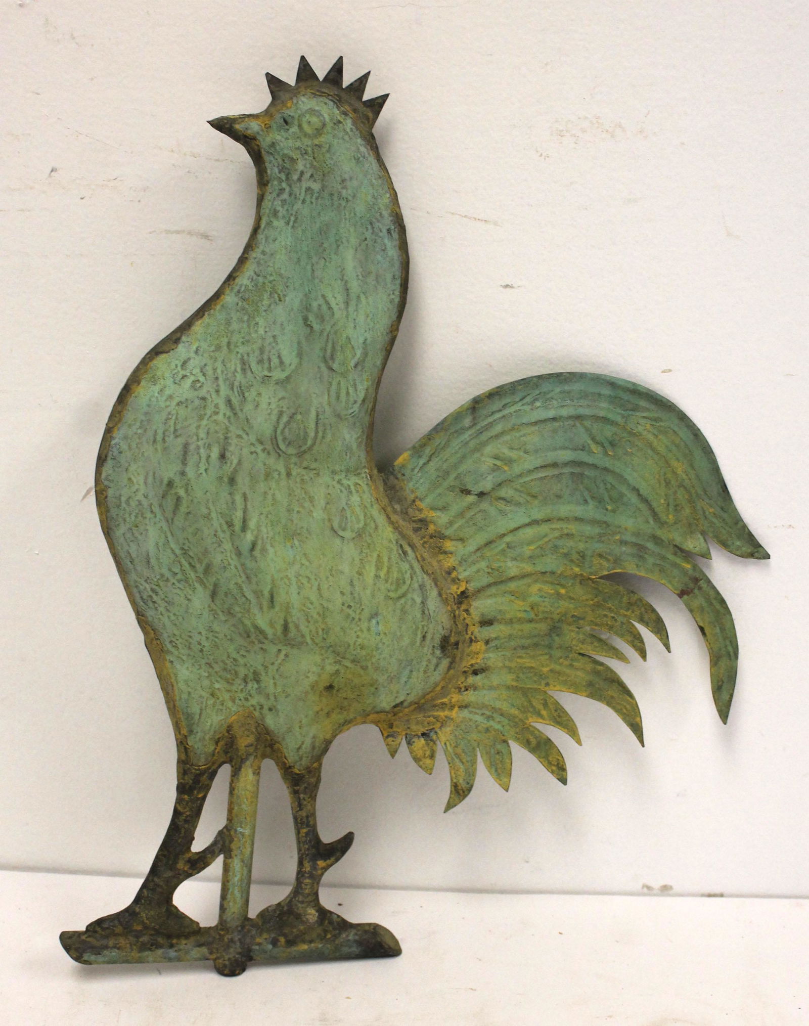 Antique copper rooster w zinc or lead legs weathervane (1 of 6)