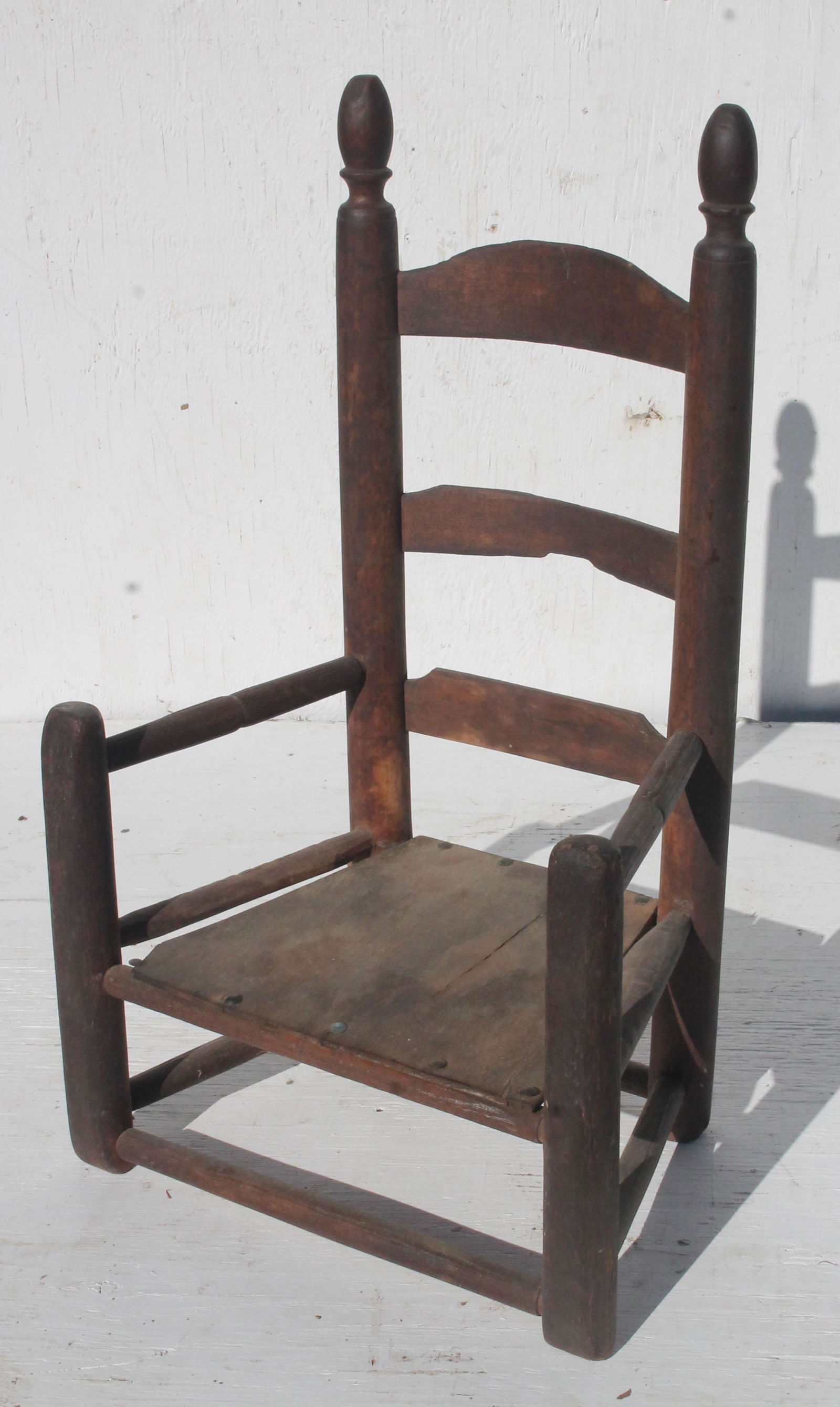 antique child size ladderback armchair - 29 3/4" tall (1 of 4)