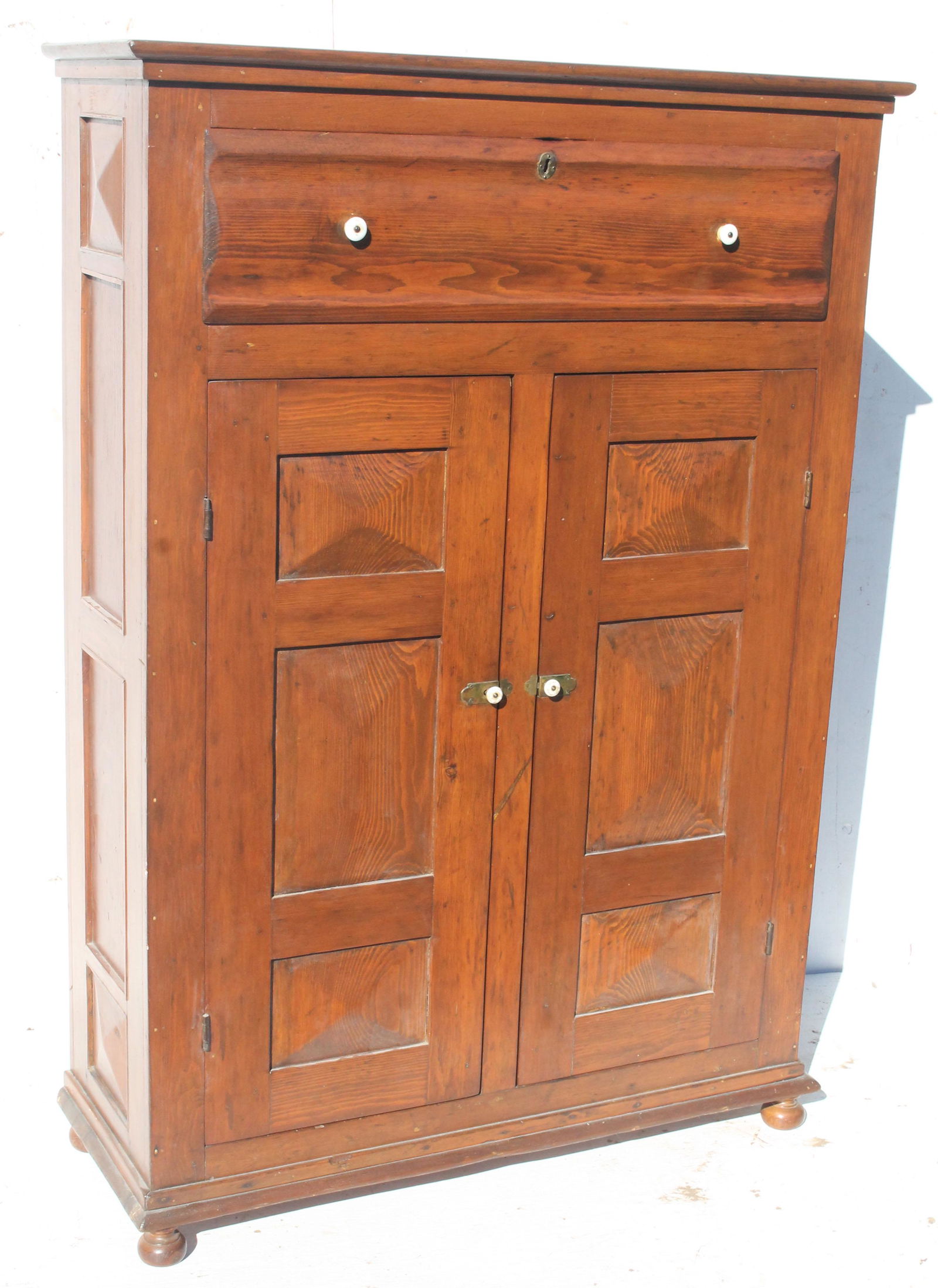 19thC Canadian 2 door paneled cupboard - 64 1/4" x 44 (1 of 9)