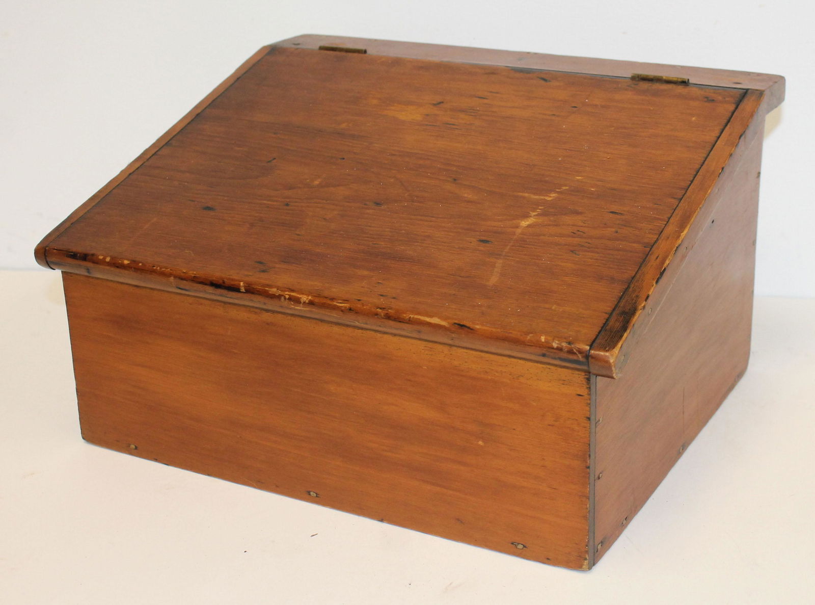 Miniature antique slant top table top school desk - 15" (1 of 5)