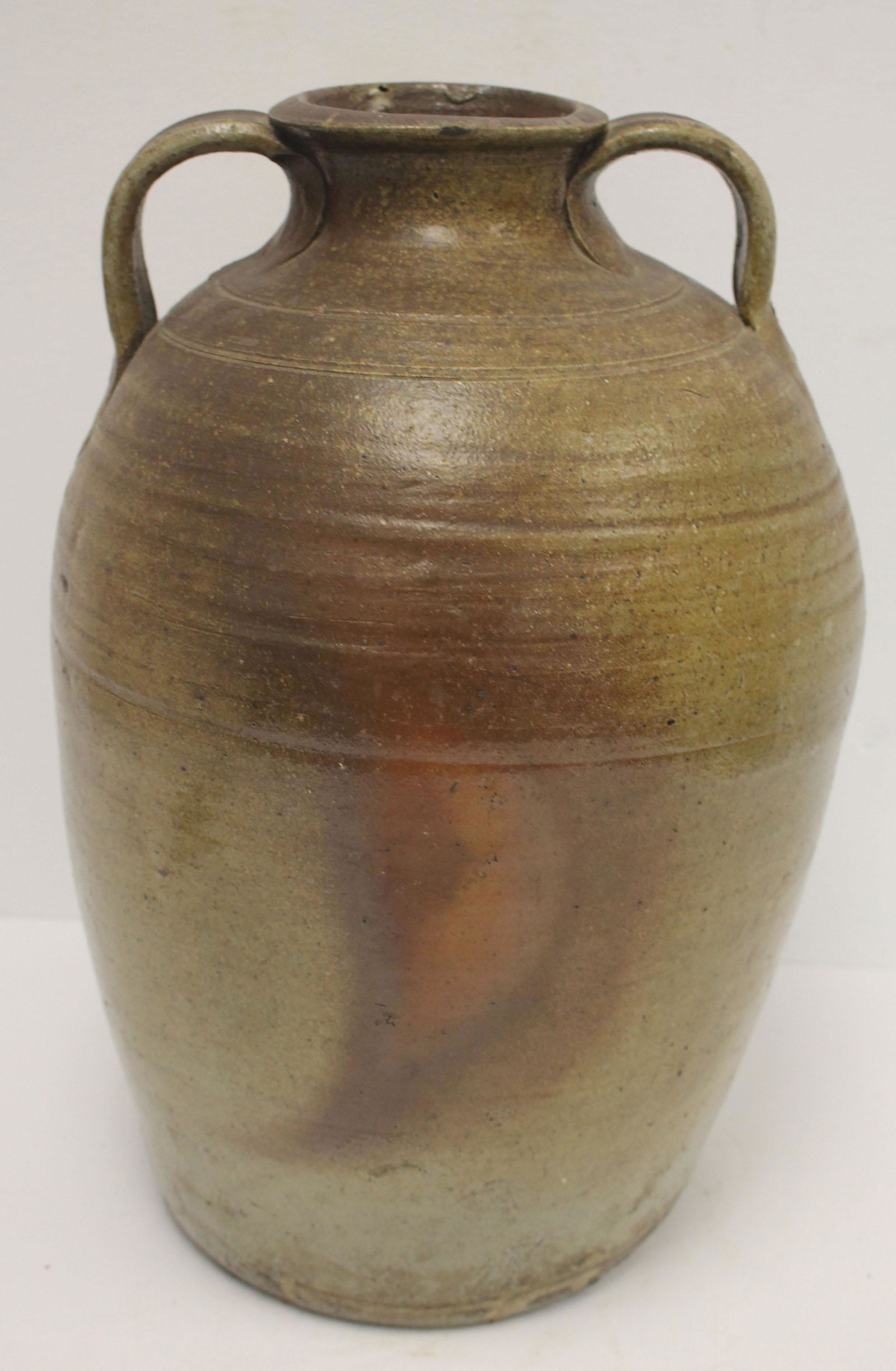 Antique southern stoneware 2 handled jug - 16 1/2" tall (1 of 10)