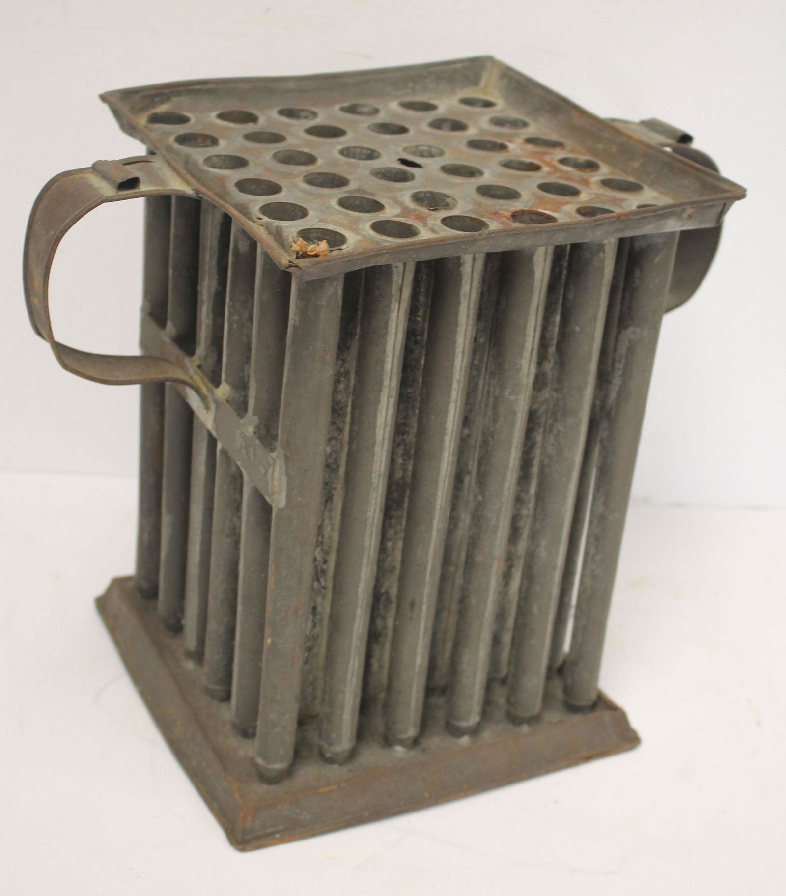 Antique 36 slot tin candle mold - 10 1/2" tall x 13" (1 of 4)