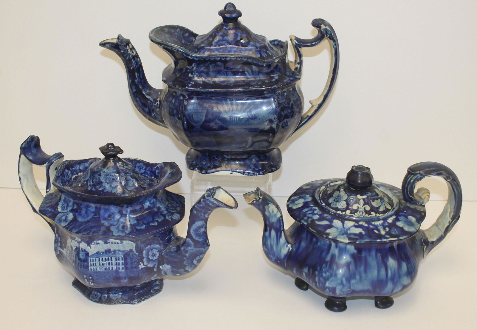 lot of 3 Flo Blue tea pots - all as found (1 of 14)