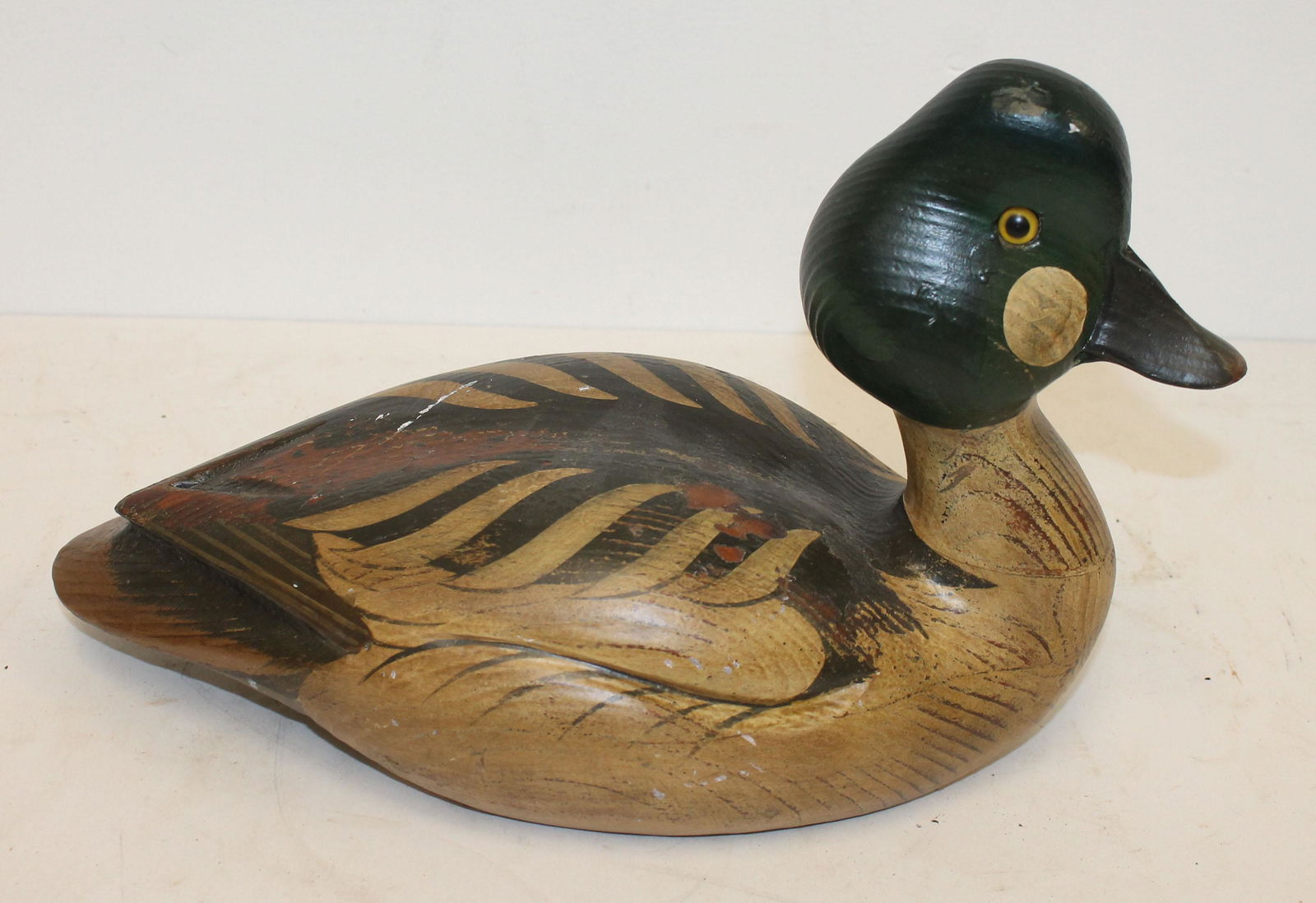 Mid Century painted duck decoy - 13" long (1 of 2)