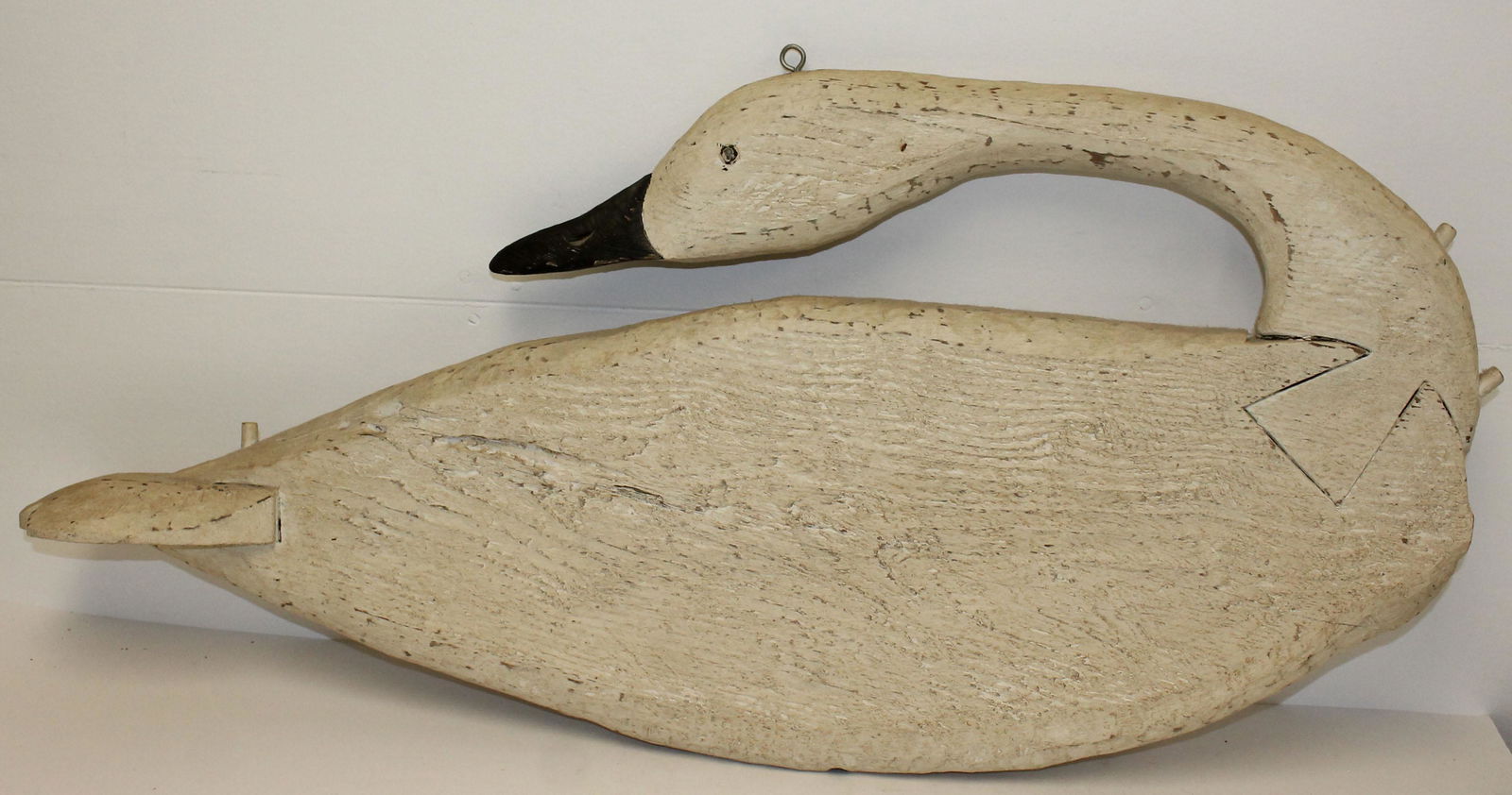 Vintage carved wooden & painted swan - 34" long (1 of 5)