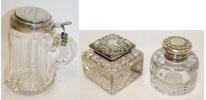 3 pieces of sterling silver topped glass items incl (1 of 12)