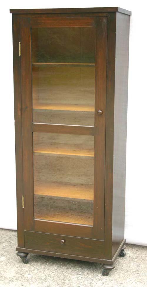 tall & narrow multi shelf 1 drawer over 1 door cabi