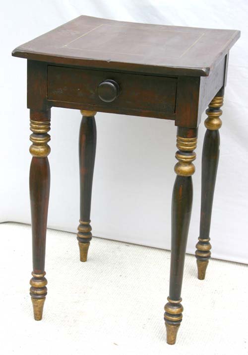 early 19thC turned leg 1 dr stand in State of Main