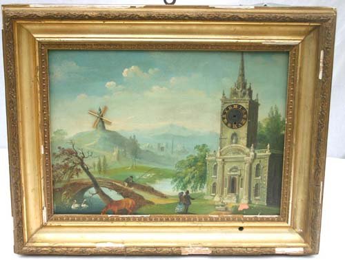 Rare 19th C windmill automaton clock/music box pri