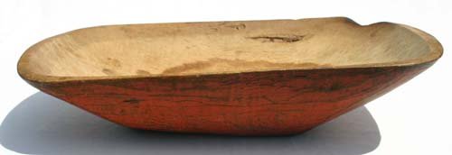 early American wooden trencher in great salmon pai