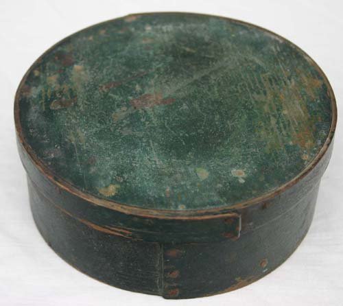 ca 1830's 6" diam orig green painted diminutive pa