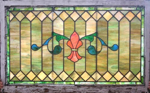 fine condition antique beautiful leaded glass wind