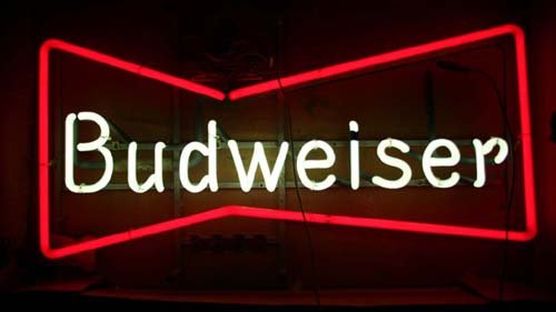ca 1940 Budweiser bowtie neon adv sign w remote tr