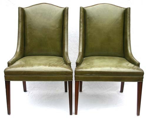 attrib Kittinger pr fine condition olive green lea