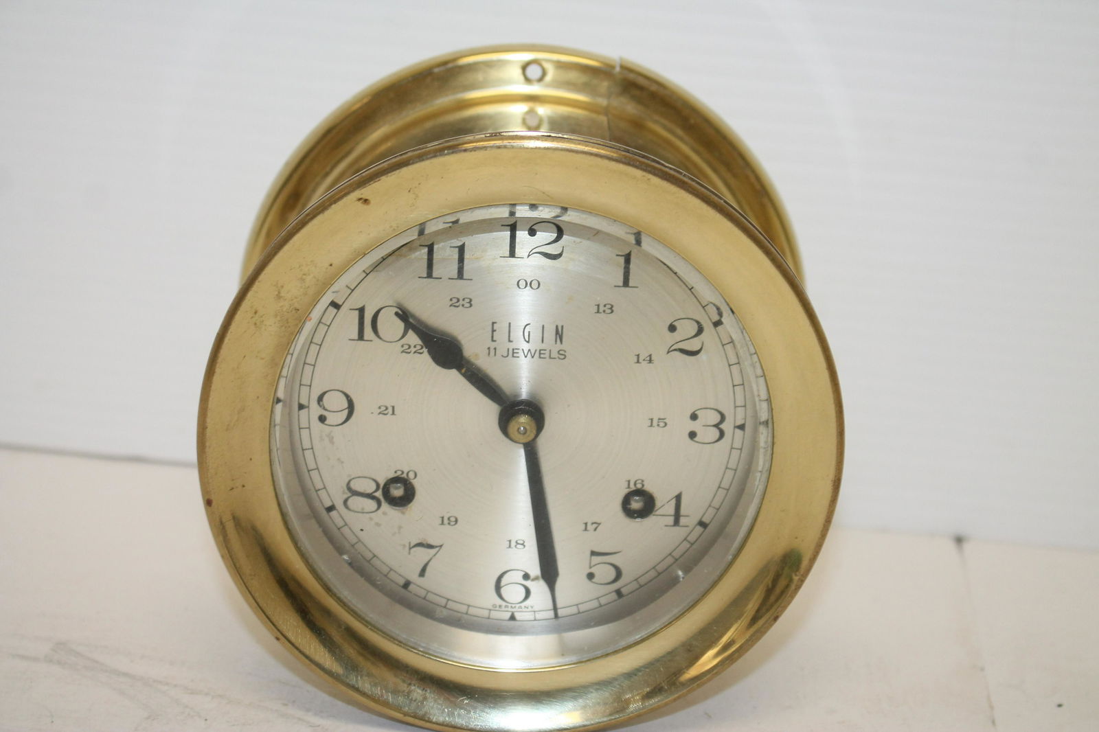Elgin 11 jewel ship's clock - time & chime - Made In (1 of 3)