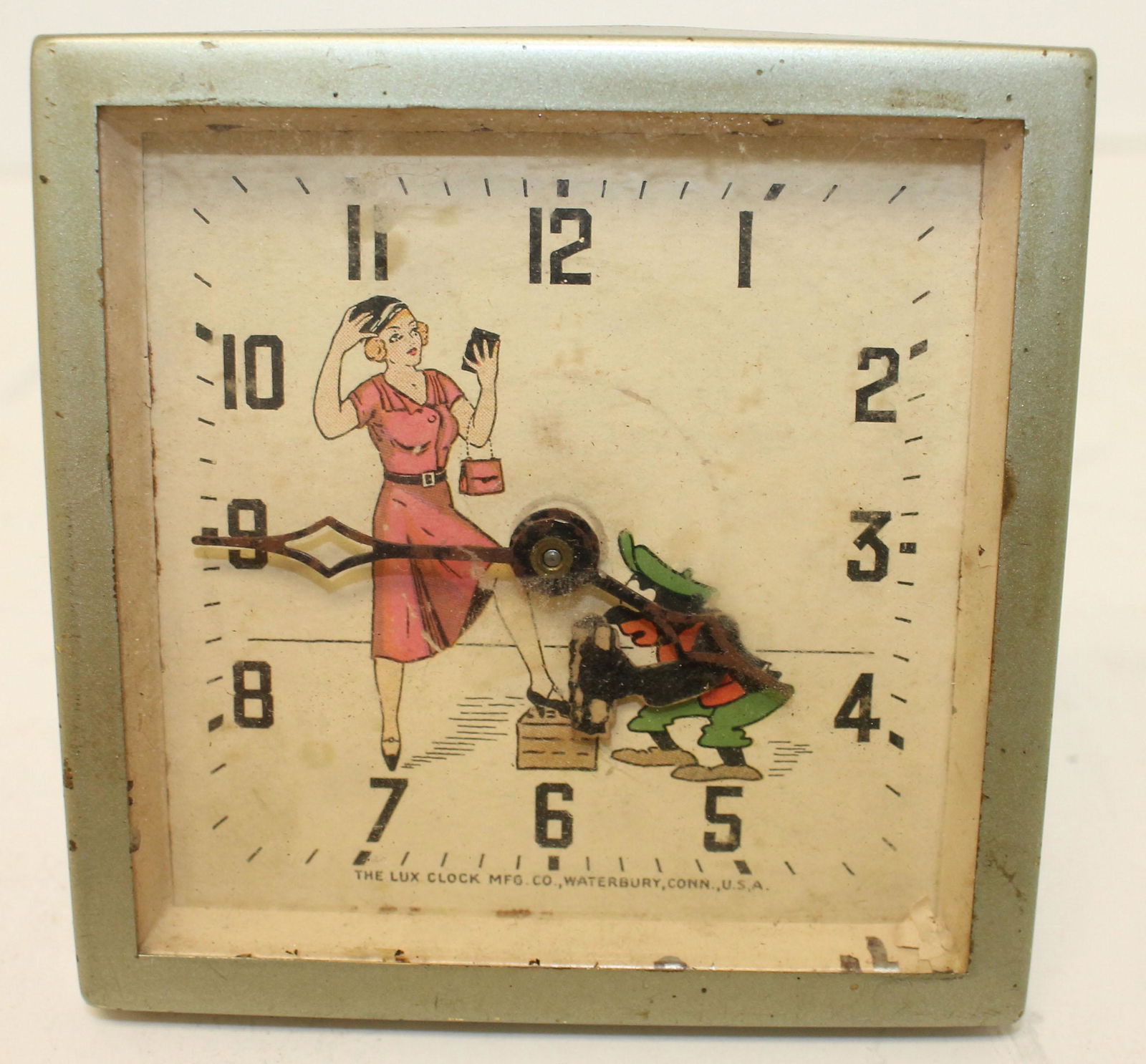 Lux Clock Co alarm clock w shoe shine boy automaton (1 of 3)