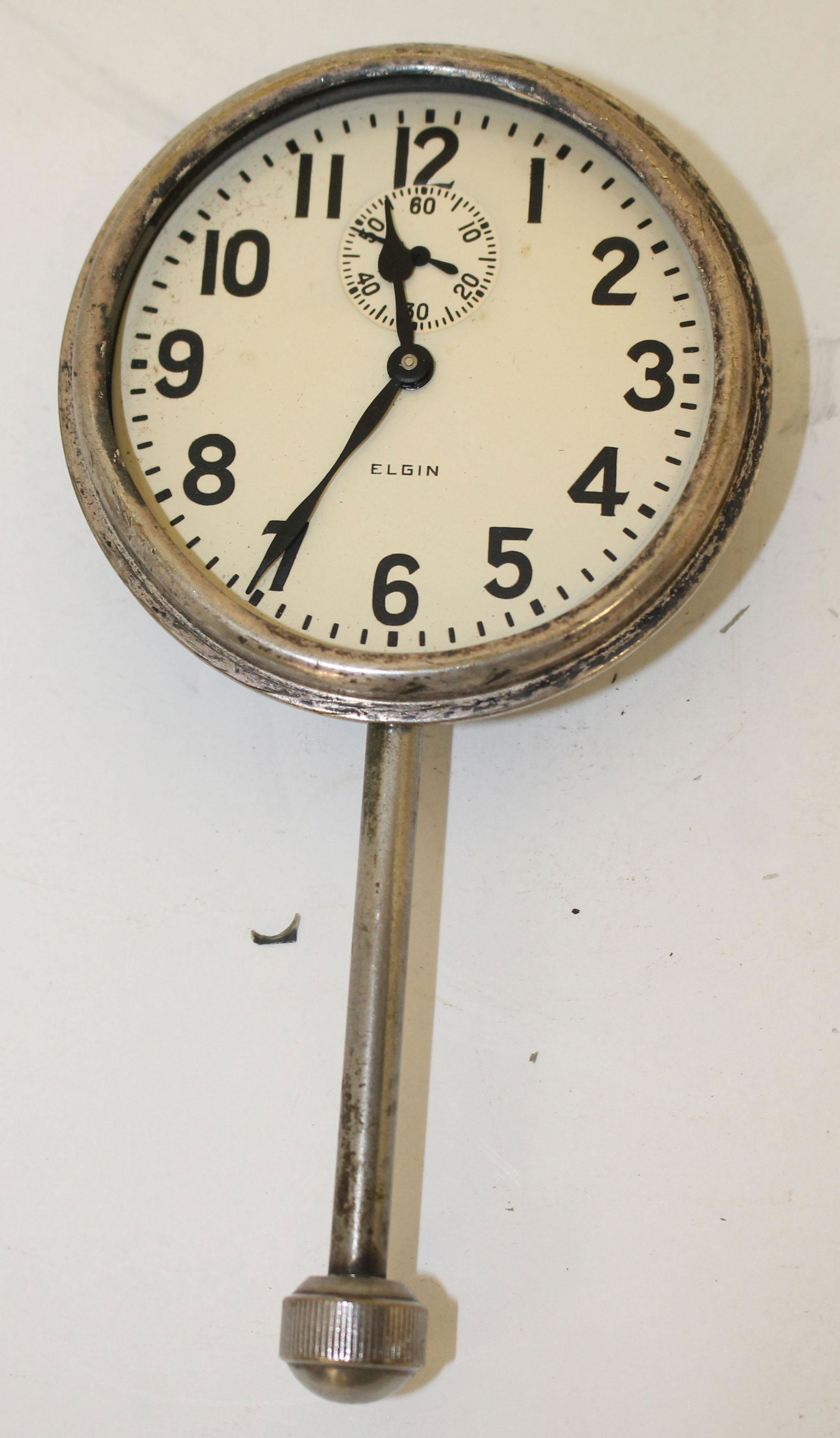 Elgin car clock - as is - 6 1/4" tall - 3 1/4" diam (1 of 2)