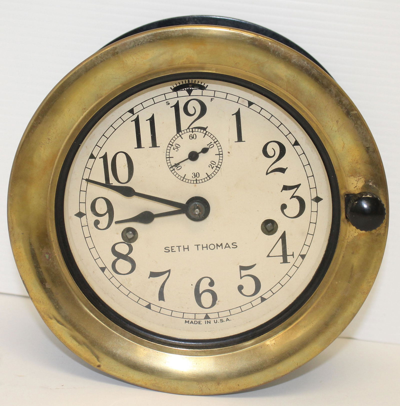 Seth Thomas ship's clock - 7 3/4" diam (1 of 4)
