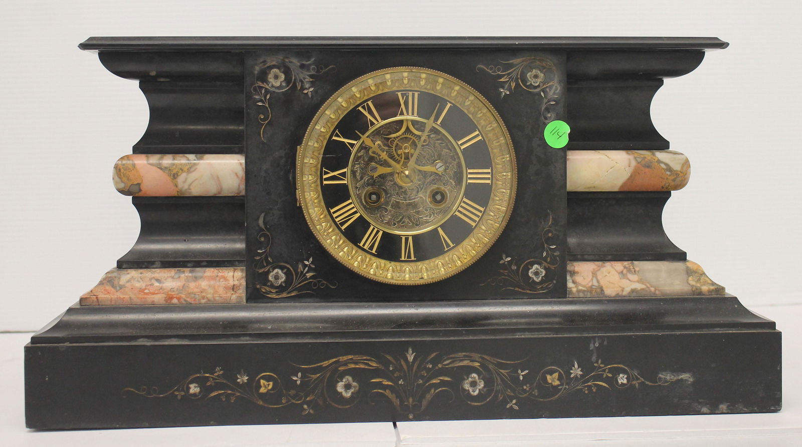 Antique Medaille de Bronze slate & marble mantle clock (1 of 7)