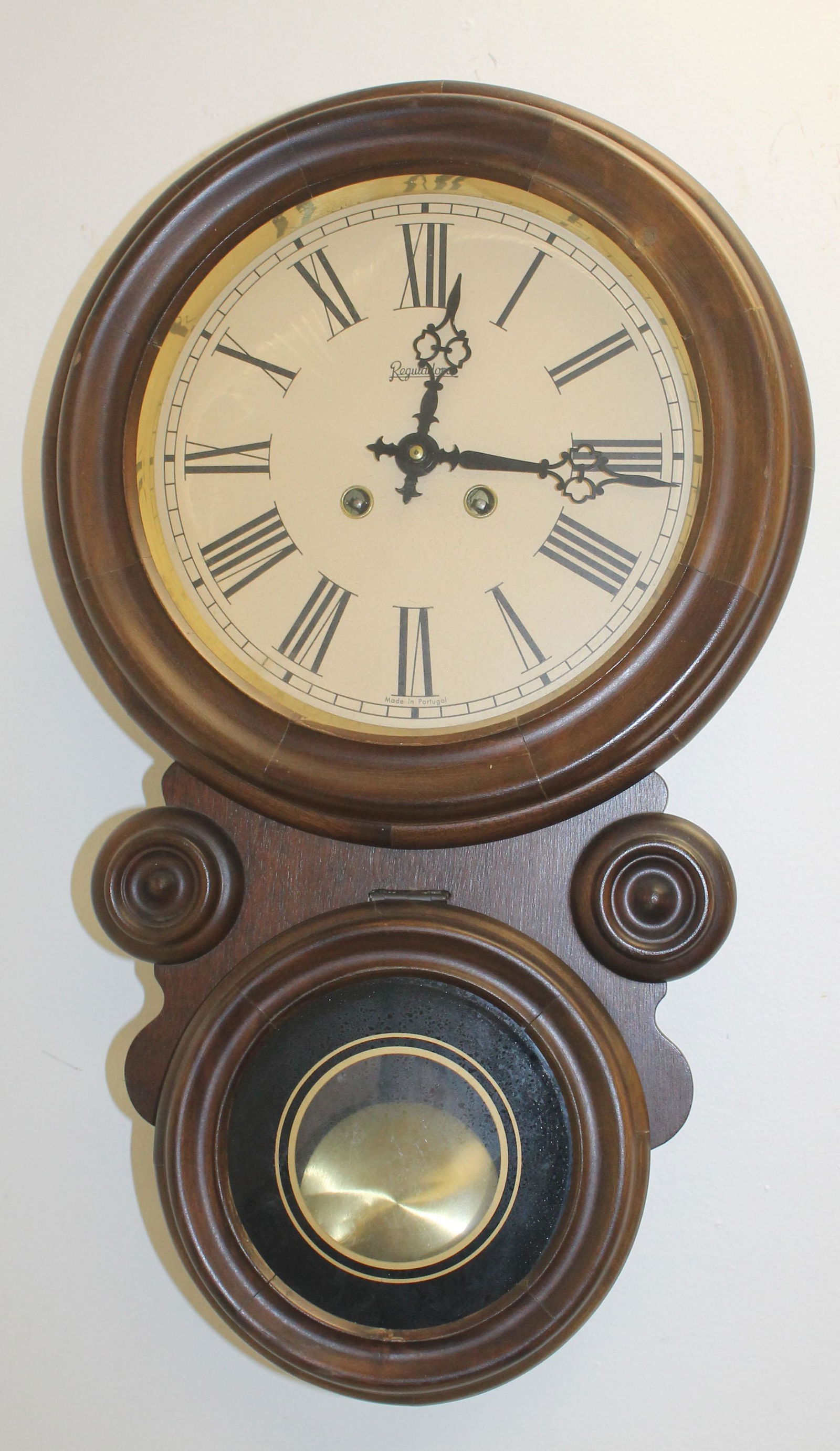 Antique figure regulator wall clock - Made in Portugal (1 of 3)