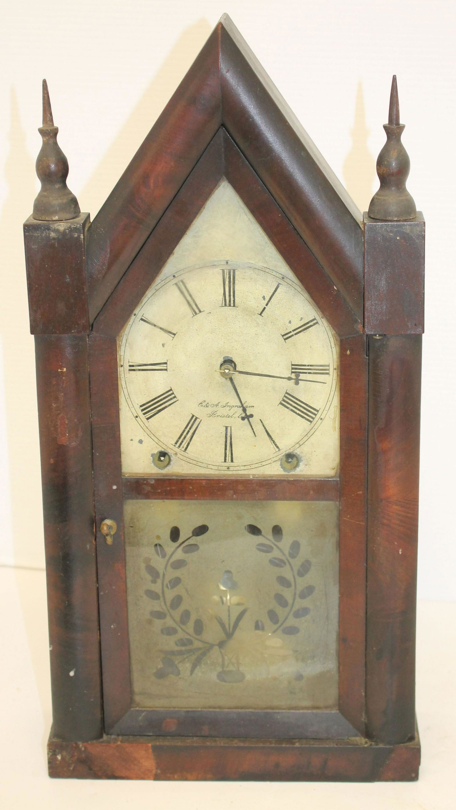Antique E&A Ingraham Bristol, CT steeple clock w (1 of 4)