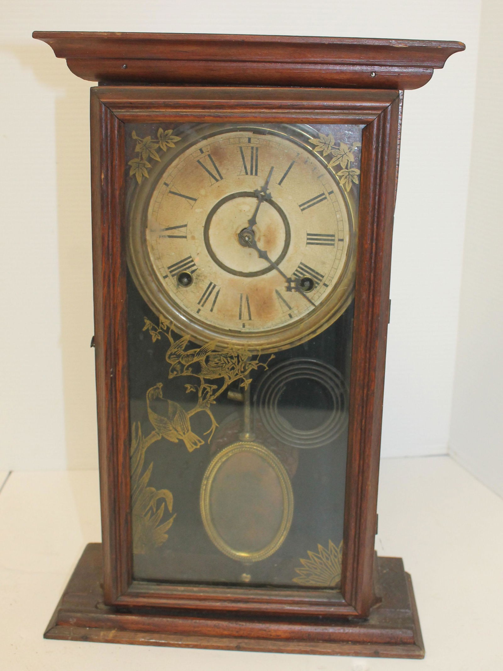 Antique Wm L Gilbert Clock Co shelf clock - 16 1/2"x10 (1 of 4)