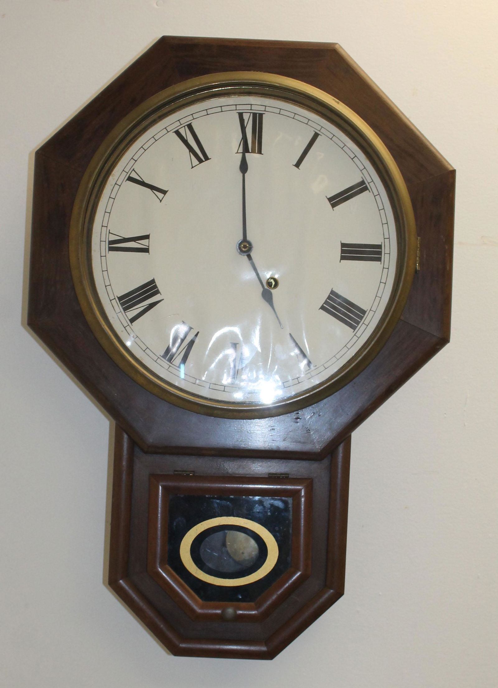 Oak regulator wall clock - 24"x16" (1 of 5)