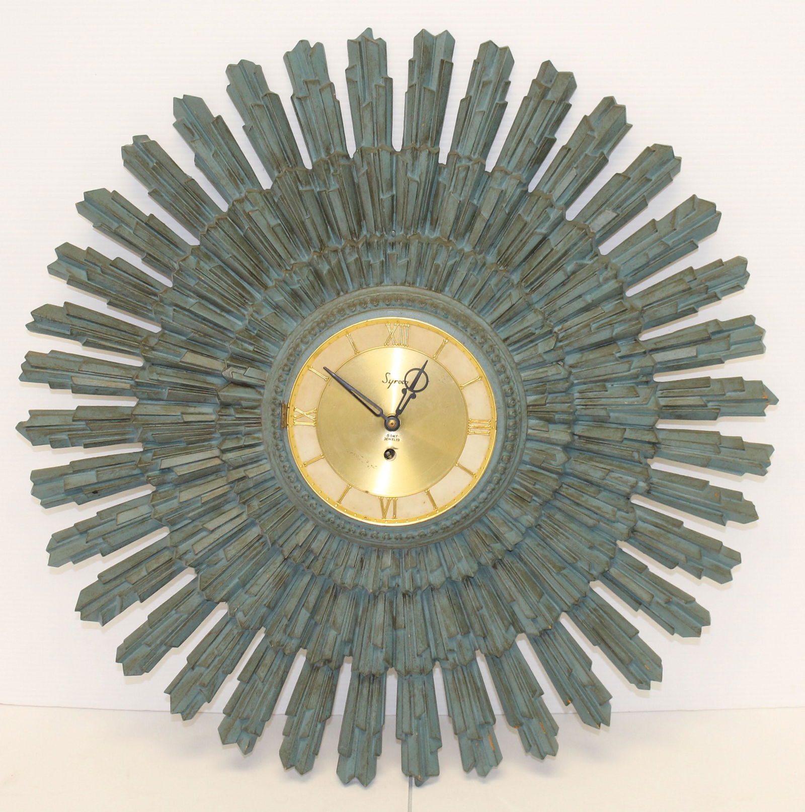 Syrocco sunburst form wall clock - 23" diam (1 of 4)