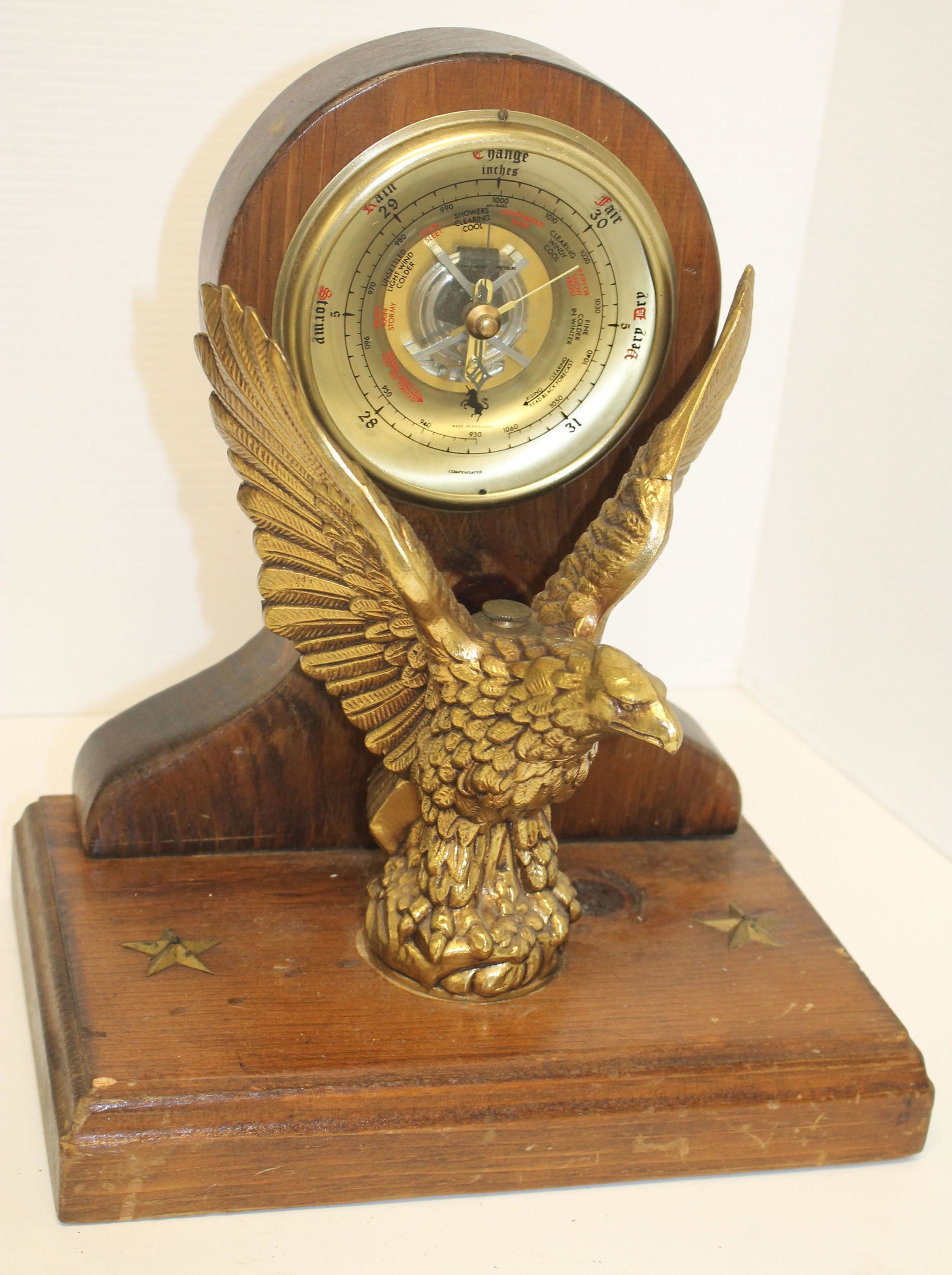 Barometer w large eagle & stars dec - 13" tall x 11" (1 of 4)