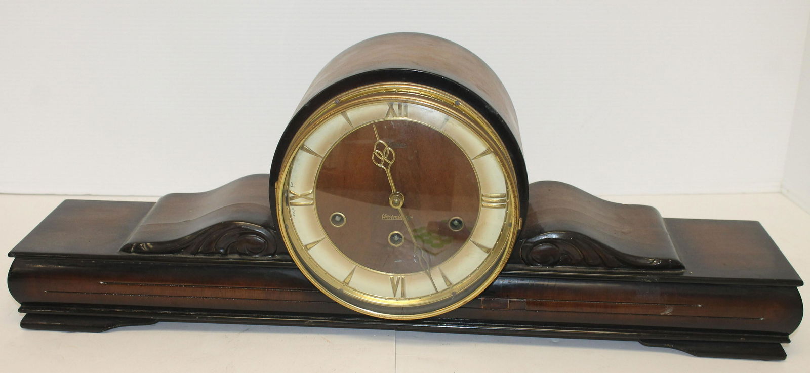 Anker Westminster tambour mantle clock - 9" tall x 25 (1 of 4)