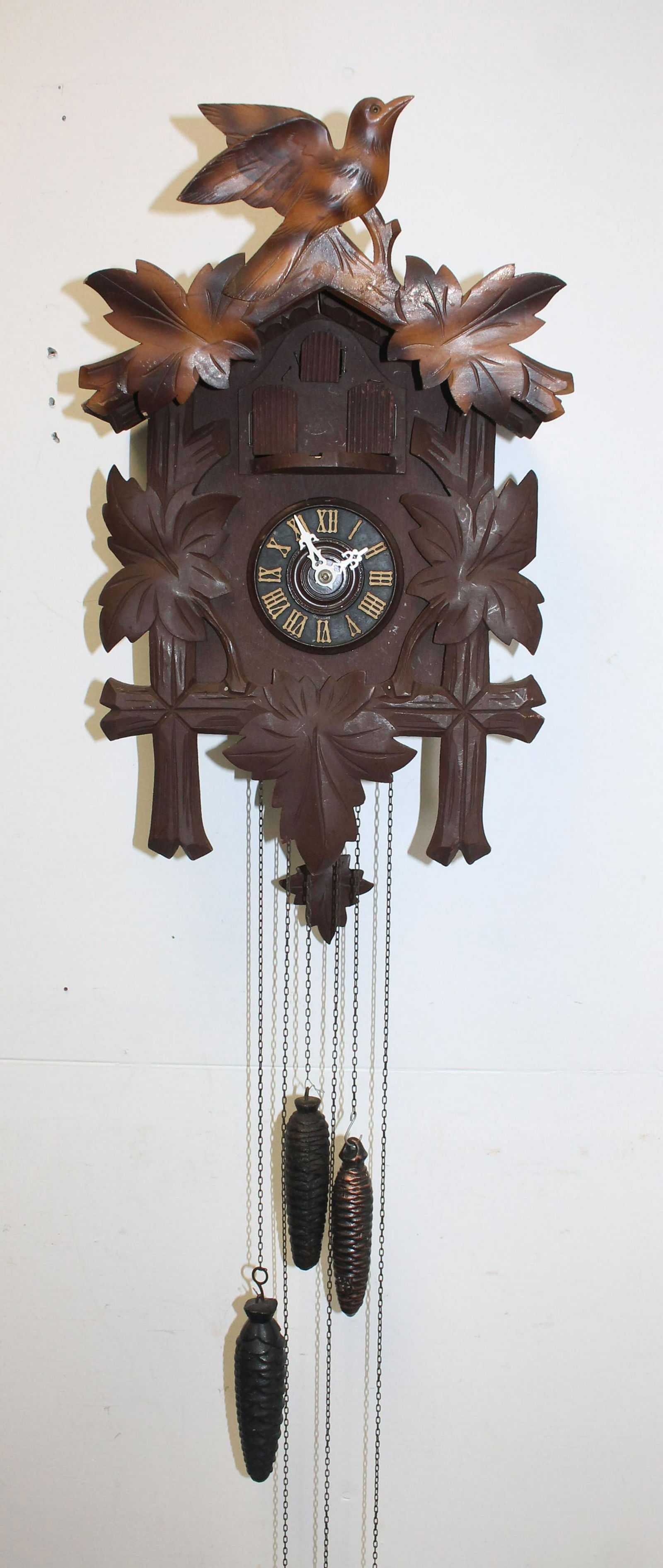 Cuckoo clock w bird & children - 15"x11 1/4" (1 of 7)