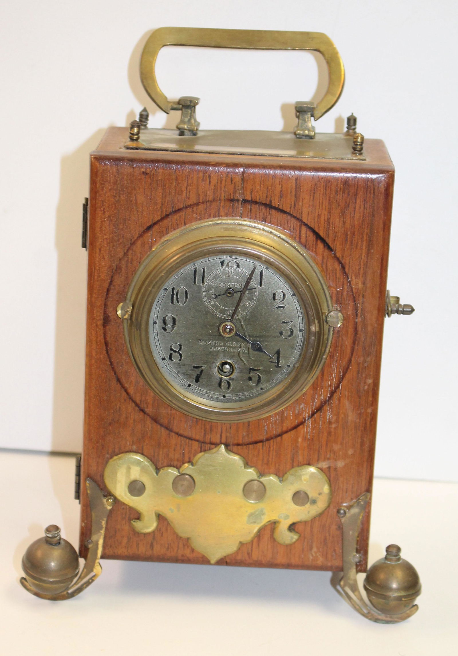 Boston Clock Co wooden box form clock - 8"x7"x4" (1 of 4)