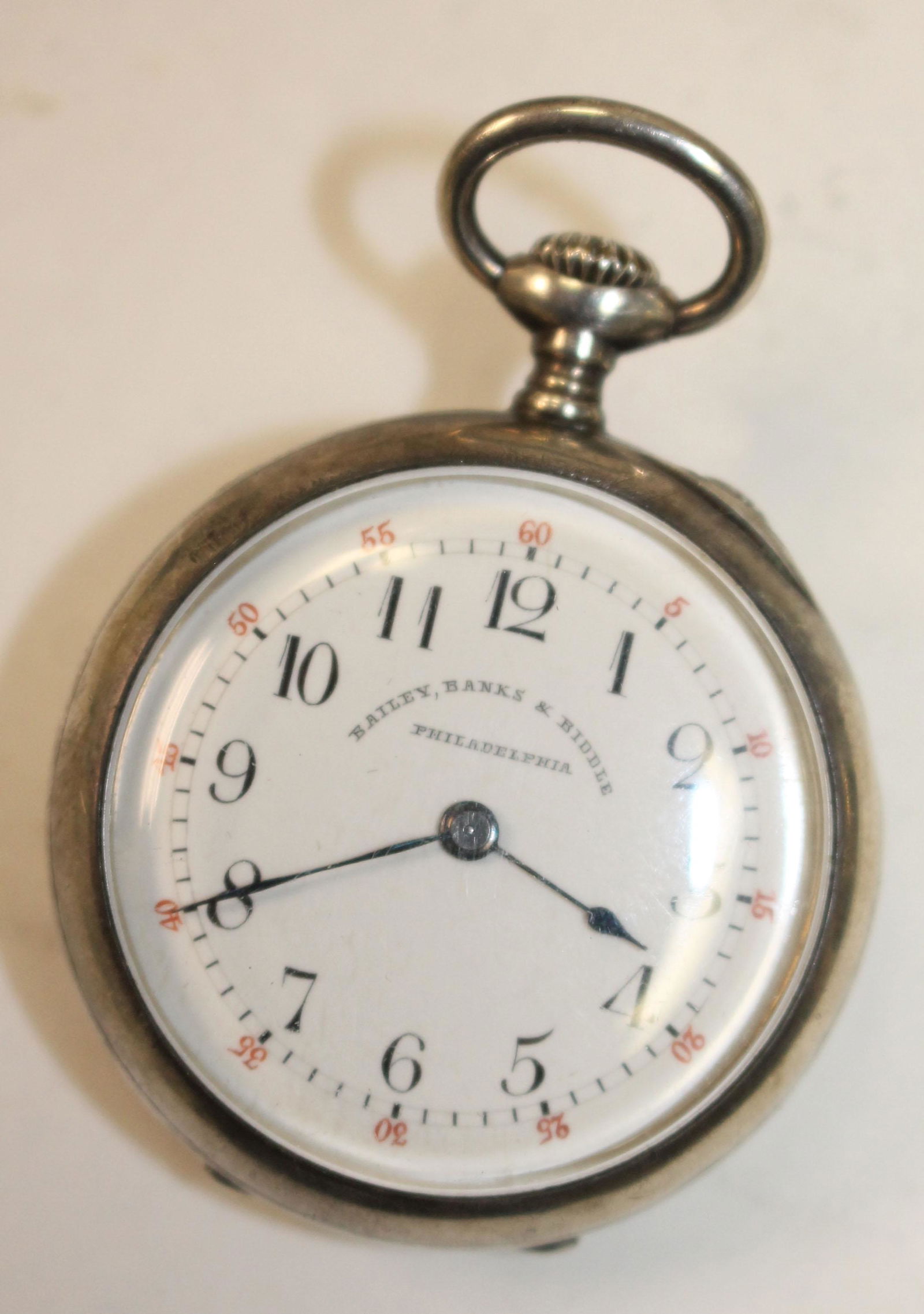 Bailey Banks & Biddle Swiss pocket watch in sterling (1 of 4)
