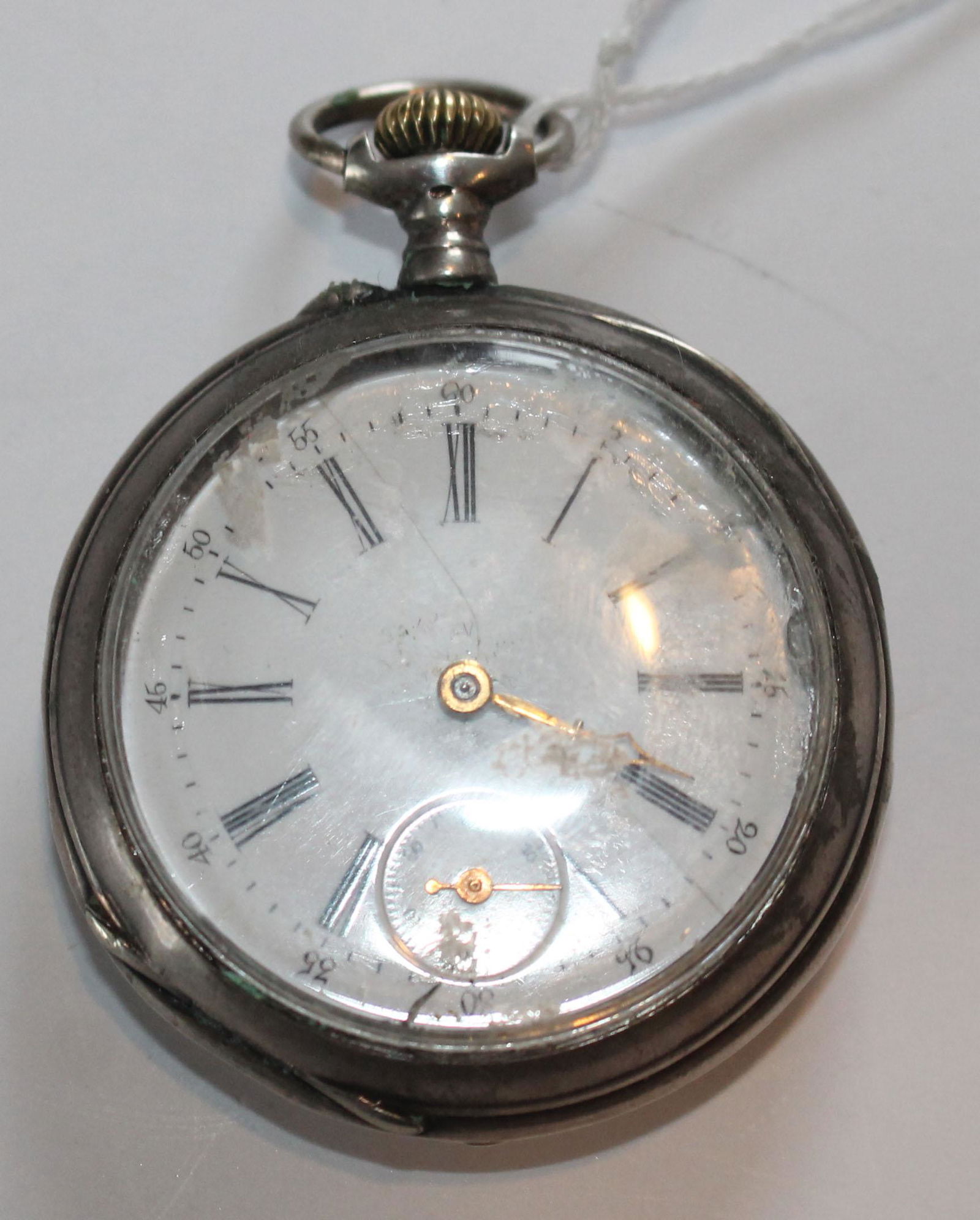 Antique 800 silver Continental pocket watch w (1 of 6)