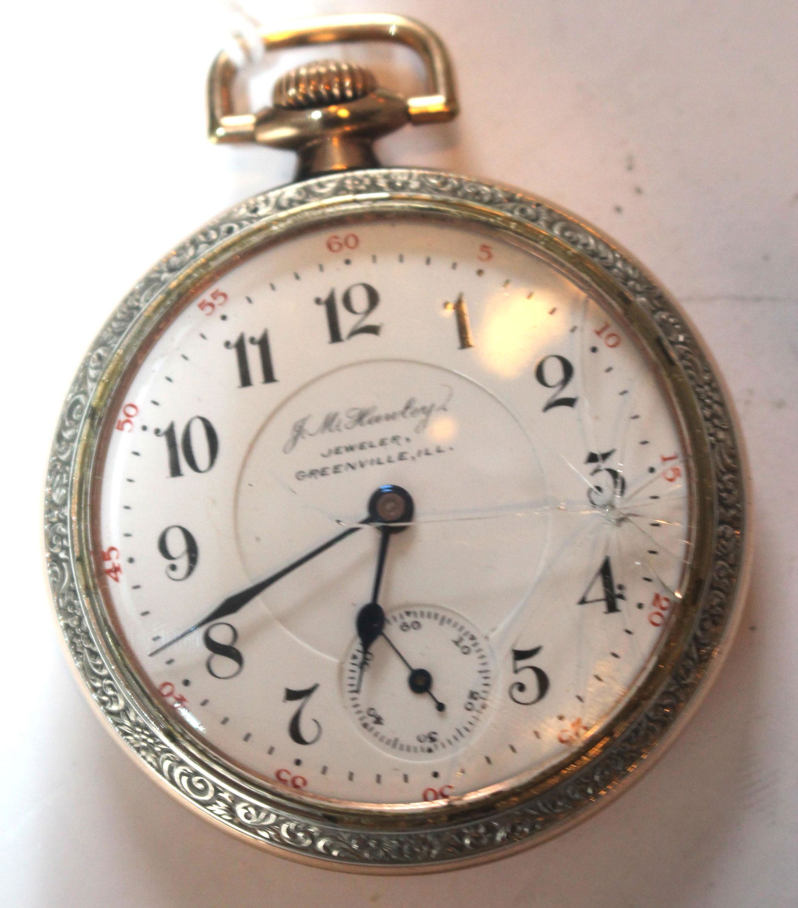 J.N. Howley 21 jewel pocket watch - #1172754 on works - (1 of 4)